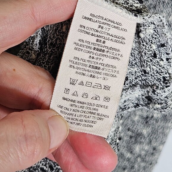 We The Free By Free People Gray‎ & Green Open Knit Asymmetrical Dress Size L - Picture 5 of 9